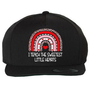 Teacher Valentines Day I Teach The Sweetest Hearts Rainbow Wool Snapback Cap