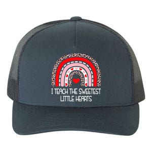 Teacher Valentines Day I Teach The Sweetest Hearts Rainbow Yupoong Adult 5-Panel Trucker Hat