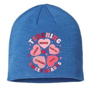 Teacher ValentineS Day Teaching Sweethearts Candy Positive Funny Gift Sustainable Beanie