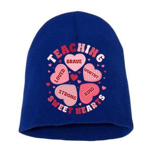 Teacher ValentineS Day Teaching Sweethearts Candy Positive Funny Gift Short Acrylic Beanie