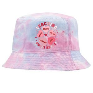 Teacher ValentineS Day Teaching Sweethearts Candy Positive Funny Gift Tie-Dyed Bucket Hat