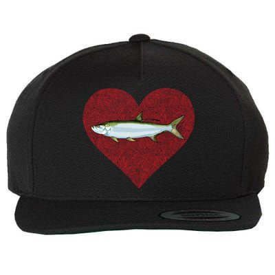 Tarpon Valentines Day Fish Love Fingerprint Gift Wool Snapback Cap