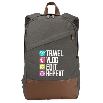 Travel Vlog Edit Vlogger Videographer Video Editor Vlogging Cotton Canvas Backpack