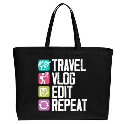 Travel Vlog Edit Vlogger Videographer Video Editor Vlogging Cotton Canvas Jumbo Tote