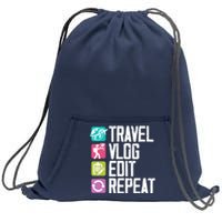 Travel Vlog Edit Vlogger Videographer Video Editor Vlogging Sweatshirt Cinch Pack Bag