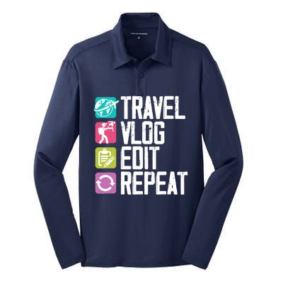 Travel Vlog Edit Vlogger Videographer Video Editor Vlogging Silk Touch Performance Long Sleeve Polo