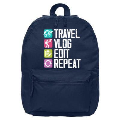 Travel Vlog Edit Vlogger Videographer Video Editor Vlogging 16 in Basic Backpack