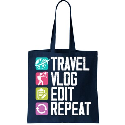 Travel Vlog Edit Vlogger Videographer Video Editor Vlogging Tote Bag