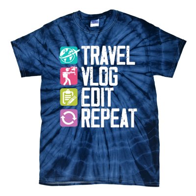 Travel Vlog Edit Vlogger Videographer Video Editor Vlogging Tie-Dye T-Shirt