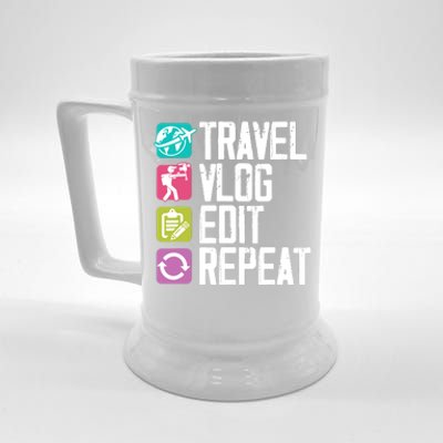 Travel Vlog Edit Vlogger Videographer Video Editor Vlogging Beer Stein