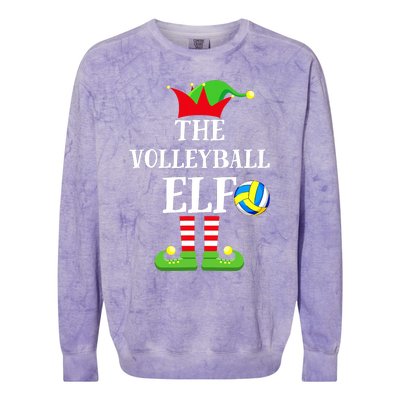 The Volleyball Elf Matching Volleyball Player Christmas Colorblast Crewneck Sweatshirt