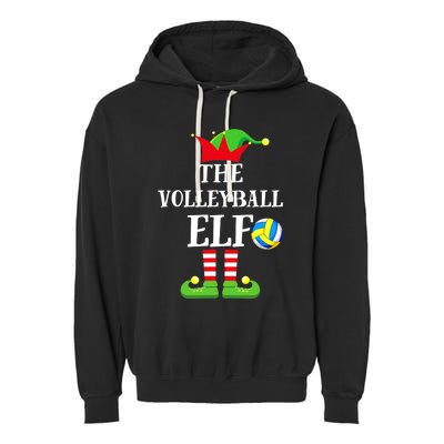 The Volleyball Elf Matching Volleyball Player Christmas Garment-Dyed Fleece Hoodie