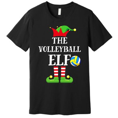 The Volleyball Elf Matching Volleyball Player Christmas Premium T-Shirt