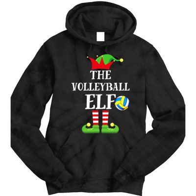 The Volleyball Elf Matching Volleyball Player Christmas Tie Dye Hoodie