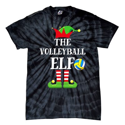 The Volleyball Elf Matching Volleyball Player Christmas Tie-Dye T-Shirt