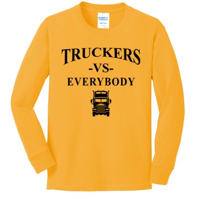 Truckers VS Everybody Truck Kids Long Sleeve Shirt