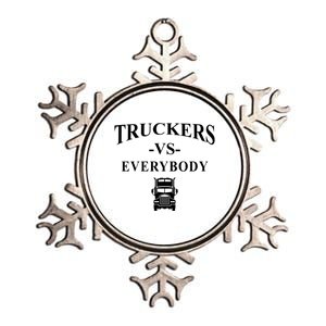 Truckers VS Everybody Truck Metallic Star Ornament