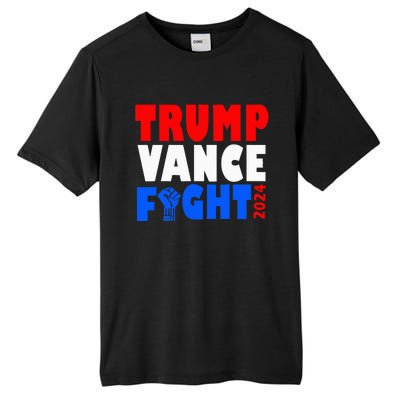 Trump Vance Fight Raised Fist Donald Trump 2024 Tall Fusion ChromaSoft Performance T-Shirt