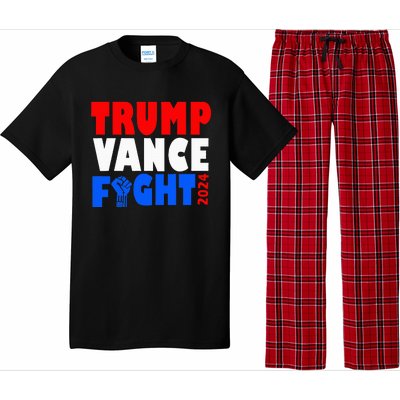 Trump Vance Fight Raised Fist Donald Trump 2024 Pajama Set