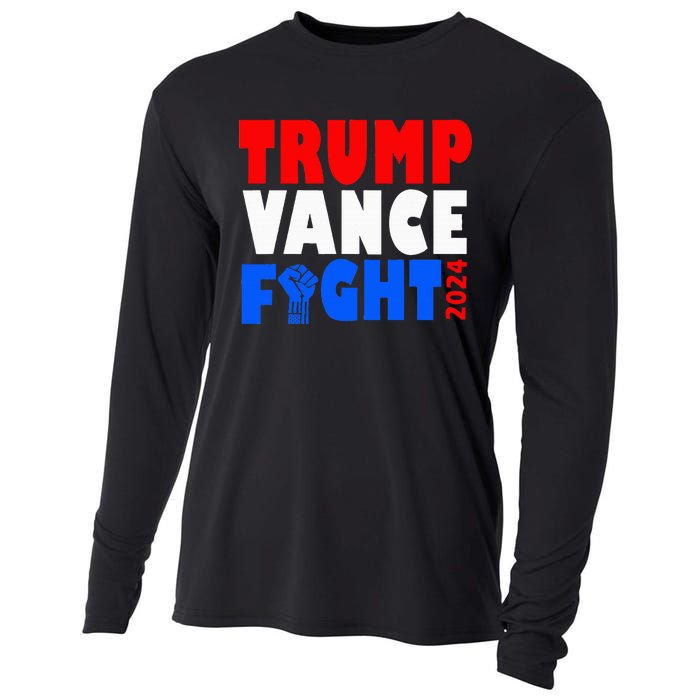 Trump Vance Fight Raised Fist Donald Trump 2024 Cooling Performance Long Sleeve Crew