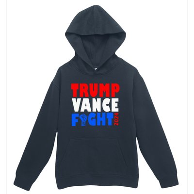 Trump Vance Fight Raised Fist Donald Trump 2024 Urban Pullover Hoodie