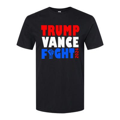 Trump Vance Fight Raised Fist Donald Trump 2024 Softstyle CVC T-Shirt