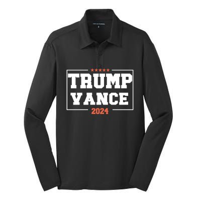 Trump Vance For President 2024 Campaign Us Election Great Gift Silk Touch Performance Long Sleeve Polo