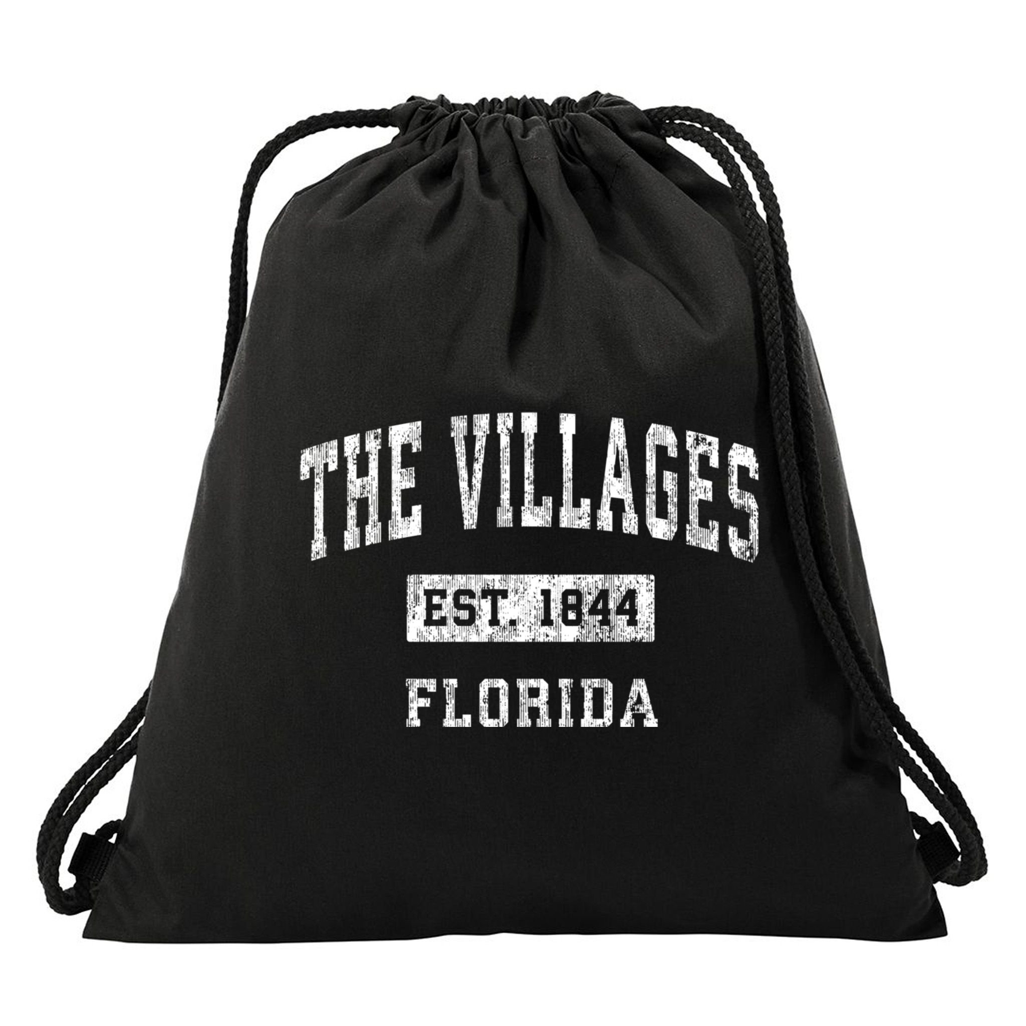 The Villages Florida Fl Vintage Sports Design Established Drawstring Bag