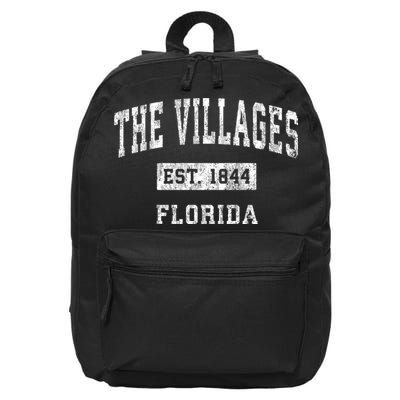 The Villages Florida Fl Vintage Sports Design Established 16 in Basic Backpack
