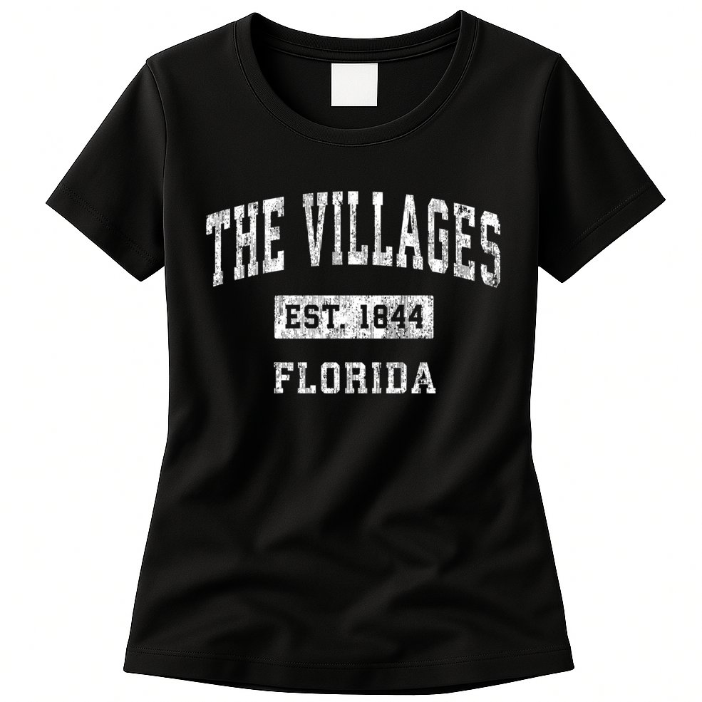 The Villages Florida Fl Vintage Sports Design Established Womens T-Shirt