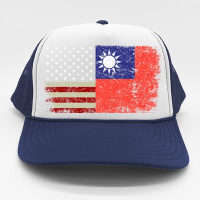 Taiwan Vintage Flag Taiwan Lovers America Taiwanese Pride Gift Trucker Hat