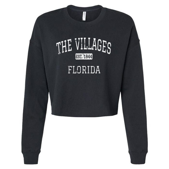 The Villages Florida Fl Vintage Cropped Pullover Crew