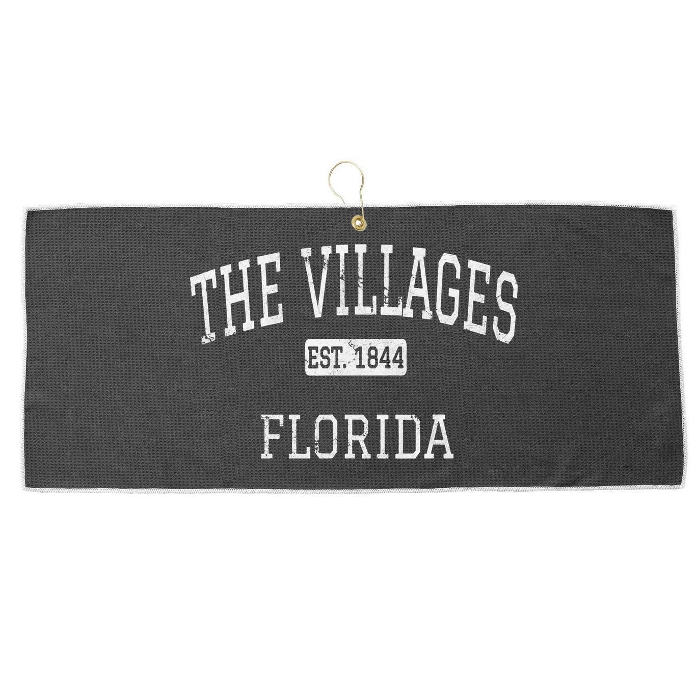 The Villages Florida FL Vintage Large Microfiber Waffle Golf Towel