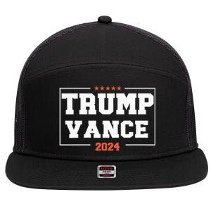 Trump Vance For President 2024 Campaign Us Election 7 Panel Mesh Trucker Snapback Hat