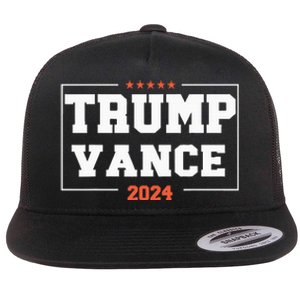 Trump Vance For President 2024 Campaign Us Election Flat Bill Trucker Hat