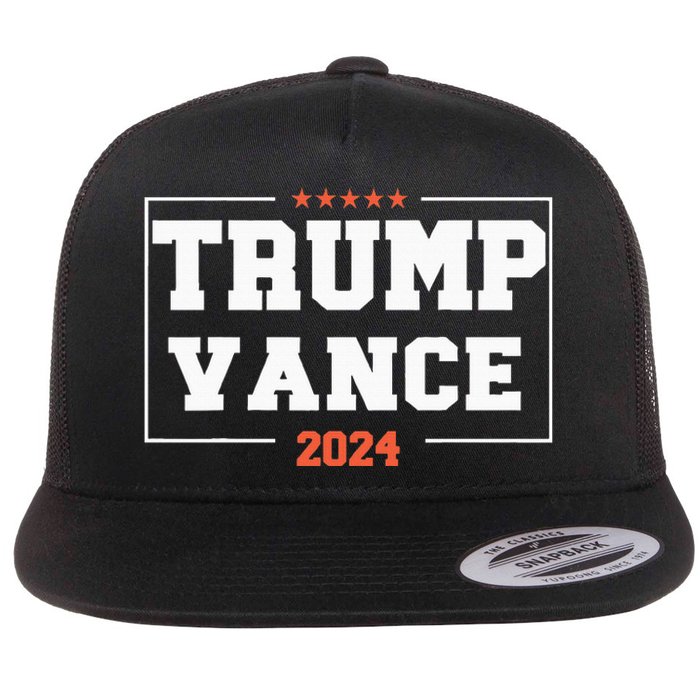 Trump Vance For President 2024 Campaign Us Election Flat Bill Trucker Hat