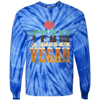 Team Vegan Funny Gift Tie-Dye Long Sleeve Shirt