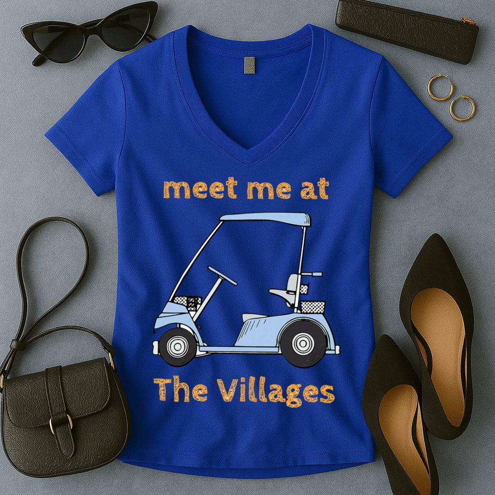 The Villages Florida Retirement Community Women's V-Neck T-Shirt