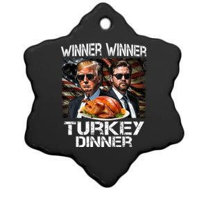 Trump Vance Funny Winner Winner Turkey Dinner Thanksgiving Ceramic Star Ornament