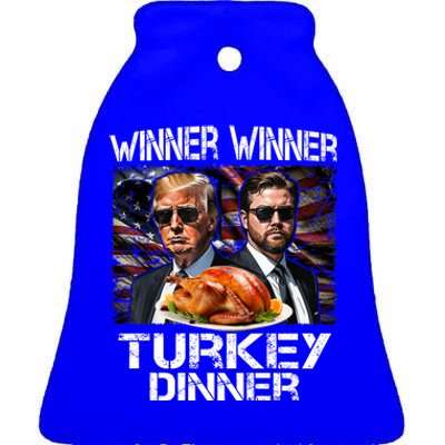 Trump Vance Funny Winner Winner Turkey Dinner Thanksgiving Ceramic Bell Ornament