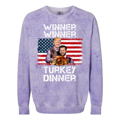 Trump Vance Funny Winner Winner Turkey Dinner Thanksgiving Colorblast Crewneck Sweatshirt