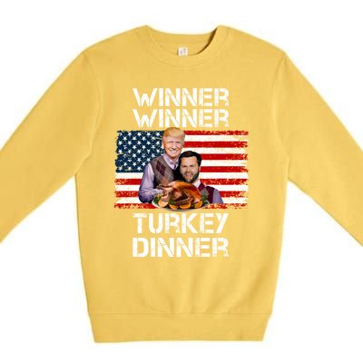 Trump Vance Funny Winner Winner Turkey Dinner Thanksgiving Premium Crewneck Sweatshirt