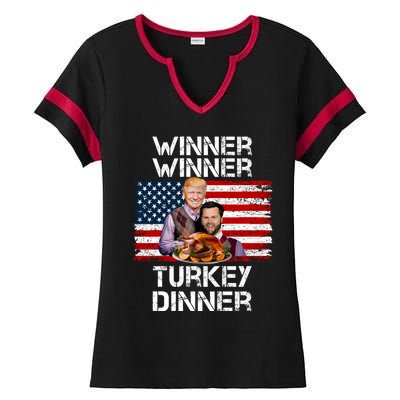 Trump Vance Funny Winner Winner Turkey Dinner Thanksgiving Ladies Halftime Notch Neck Tee