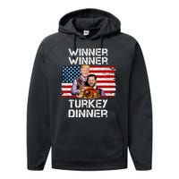 Trump Vance Funny Winner Winner Turkey Dinner Thanksgiving Performance Fleece Hoodie