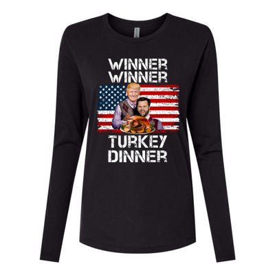 Trump Vance Funny Winner Winner Turkey Dinner Thanksgiving Womens Cotton Relaxed Long Sleeve T-Shirt