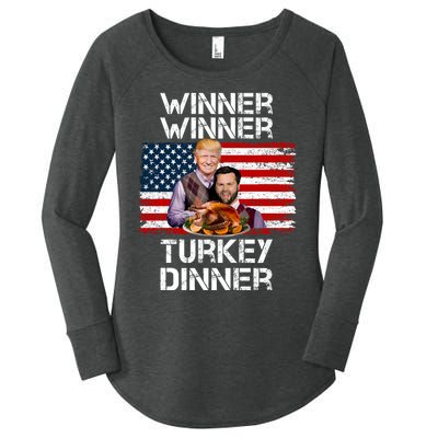 Trump Vance Funny Winner Winner Turkey Dinner Thanksgiving Women's Perfect Tri Tunic Long Sleeve Shirt