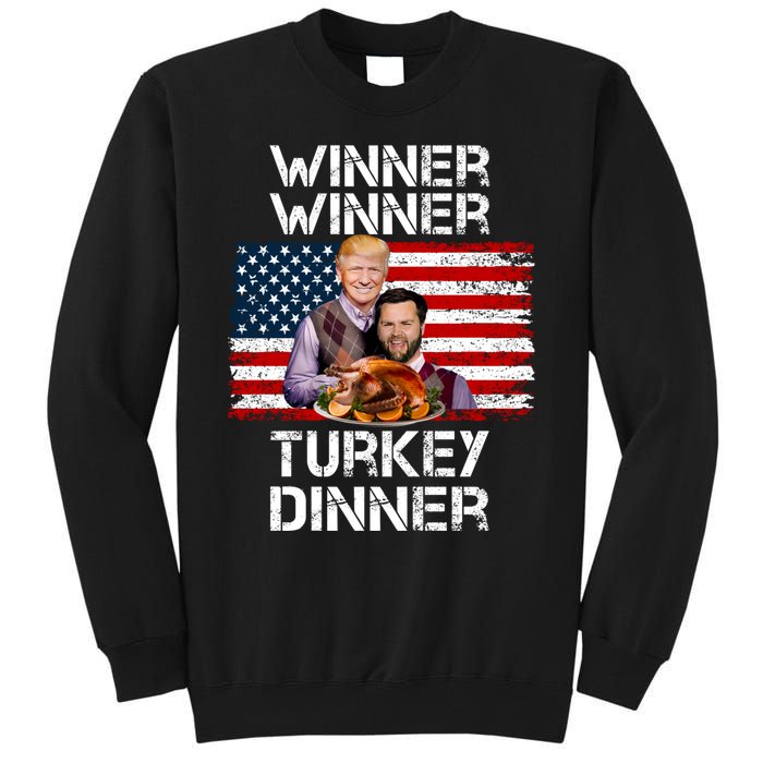 Trump Vance Funny Winner Winner Turkey Dinner Thanksgiving Tall Sweatshirt