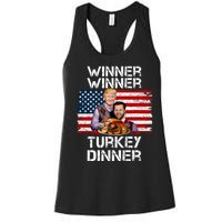 Trump Vance Funny Winner Winner Turkey Dinner Thanksgiving Women's Racerback Tank