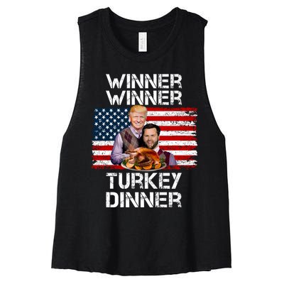 Trump Vance Funny Winner Winner Turkey Dinner Thanksgiving Women's Racerback Cropped Tank