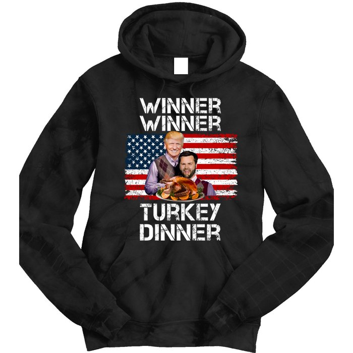 Trump Vance Funny Winner Winner Turkey Dinner Thanksgiving Tie Dye Hoodie